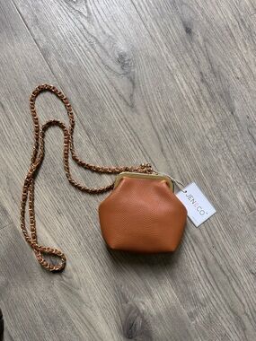 Pebbled Leather Crossbody Bag in Cognac
